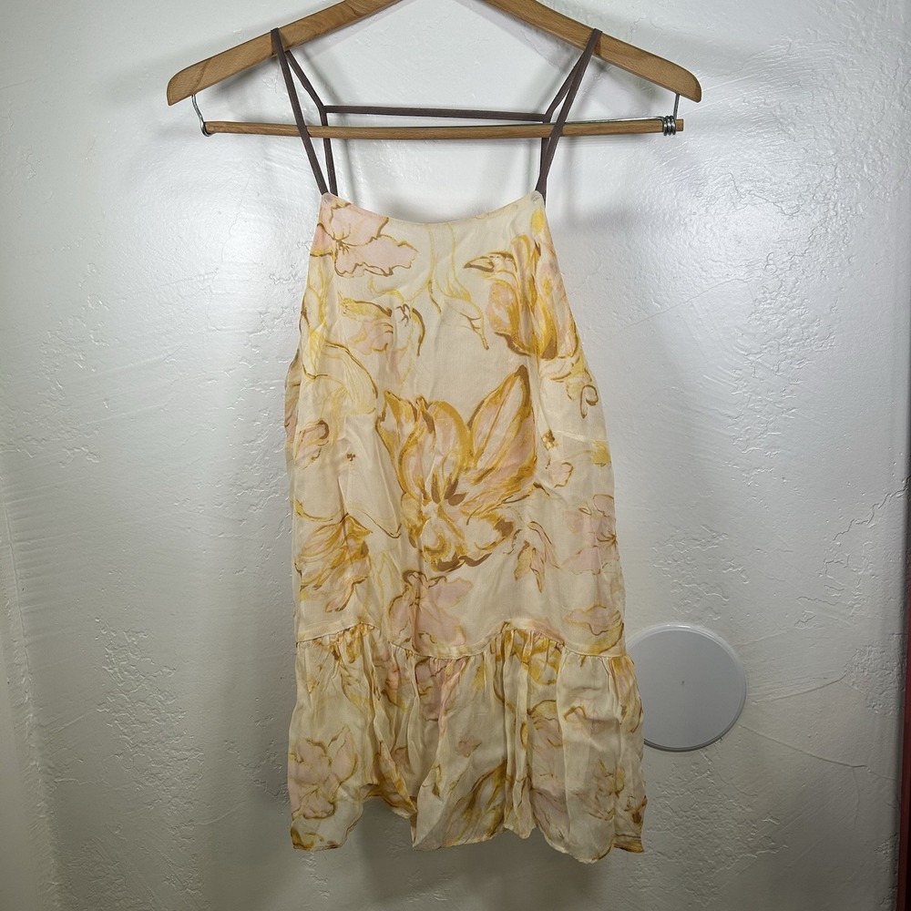 Anthropologie HD in Paris Joselyn‎ Cami Top Blouse Sz M Yellow Gold New $98 Tag